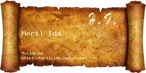 Hertl Ida névjegykártya